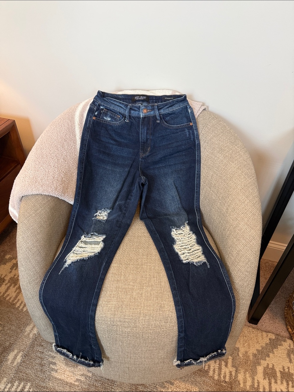 Judy Blue Dark Blue Ripped Skinny Jeans